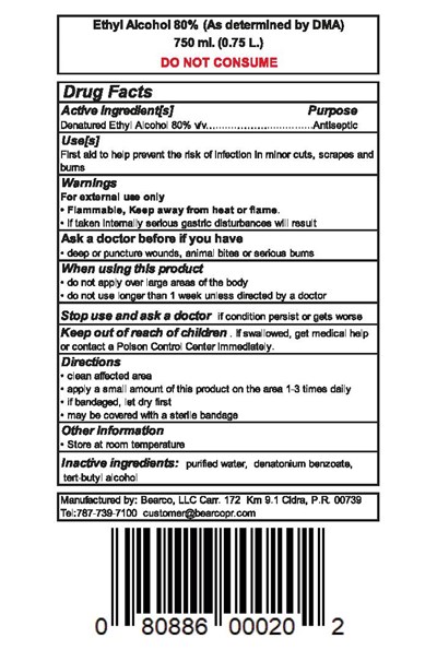Dosage &amp; Admin Ethyl Alcohol 80 (Ethyl Alcohol Info Label)